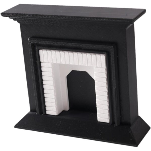 1:12 Mini-Kamin für Puppenhäuser, vielseitiges Deko-Accessoire, Schwarz
