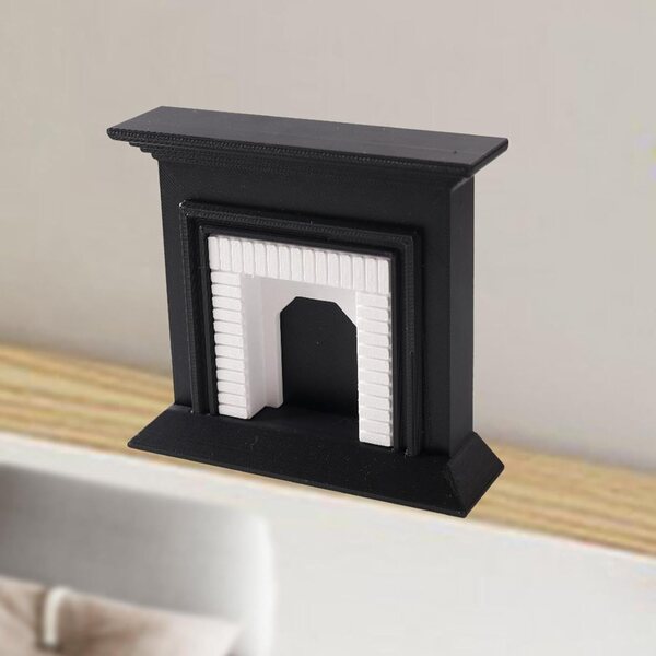 1:12 Mini-Kamin für Puppenhäuser, vielseitiges Deko-Accessoire, Schwarz