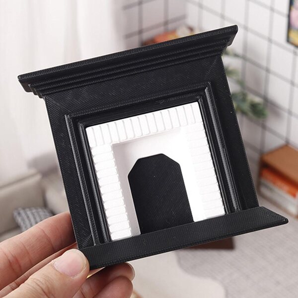 1:12 Mini-Kamin für Puppenhäuser, vielseitiges Deko-Accessoire, Schwarz