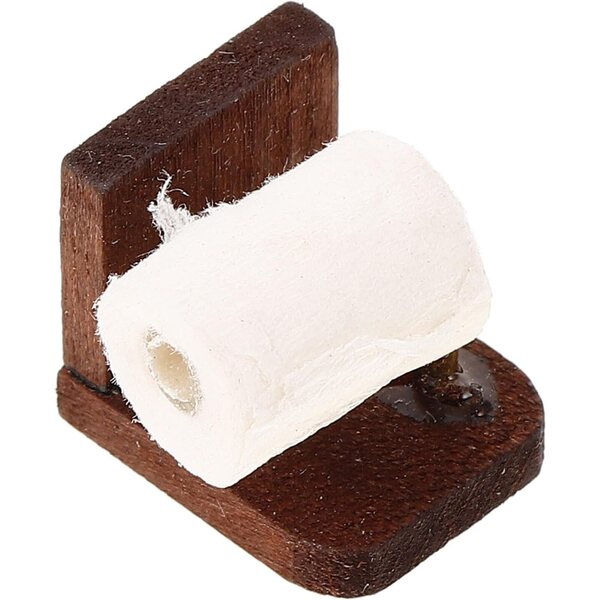 Mini-Toilettenpapierrolle aus Holz und Metall für Puppenhaus 1:12