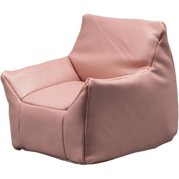 Miniatur-Sofa-Sessel aus realistischem PU für Puppenhaus 1:12 Rosa