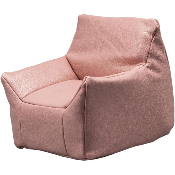 Miniatur-Sofa-Sessel aus realistischem PU für Puppenhaus 1:12 Rosa