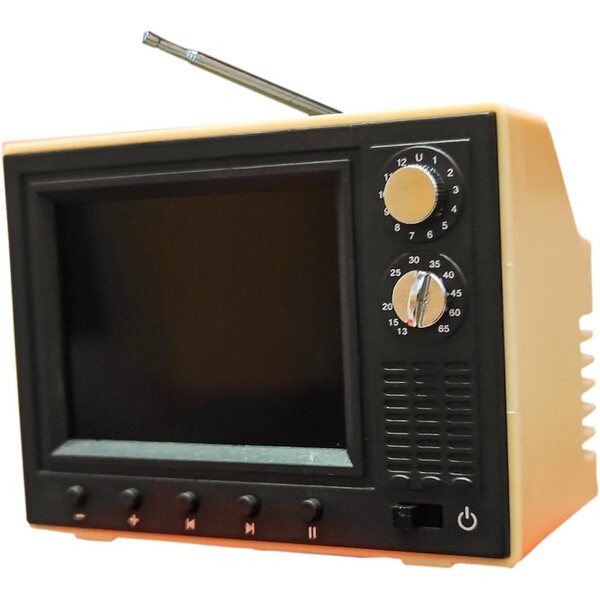 Oshhni Mini Televisore 1/12 per Casa delle Bambole con Schermo LED e Ricarica USB