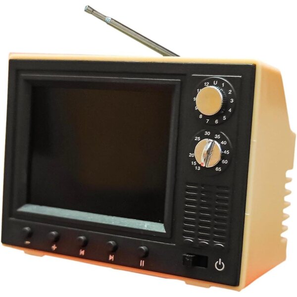 Oshhni Mini Televisore 1/12 per Casa delle Bambole con Schermo LED e Ricarica USB