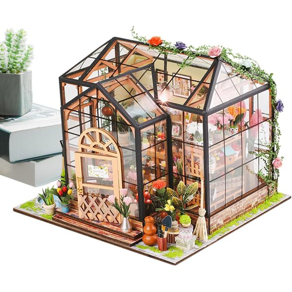 Casa delle Bambole in Legno 7,87" - Mini Kit di Assemblaggio Mobili, Decorazione Unica