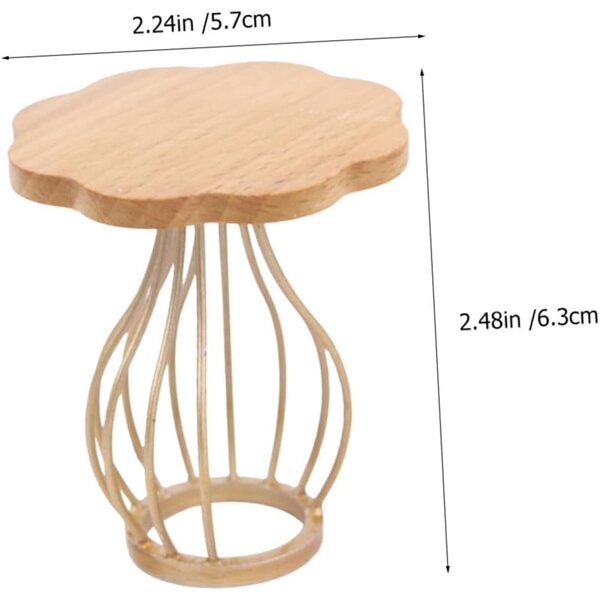 ORFOFE Mini Tavolino Laterale in Legno per Case delle Bambole, Decorazione Realistica