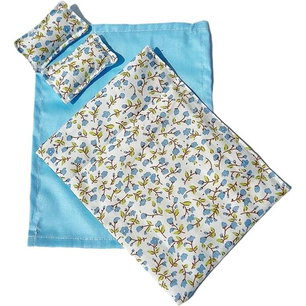 Set Biancheria Letto 1:12 per Casa delle Bambole con Lenzuola e Cuscino Morbido
