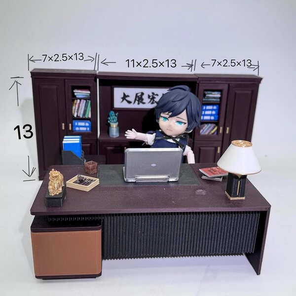 Miniatur-Büromöbel-Set 1:12 Fiocias – Robust und komplett für Puppenhäuser