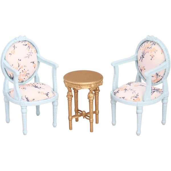 Miniatura Sedia Casa delle Bambole 1:12 in Resina Blu con Schienale Alto