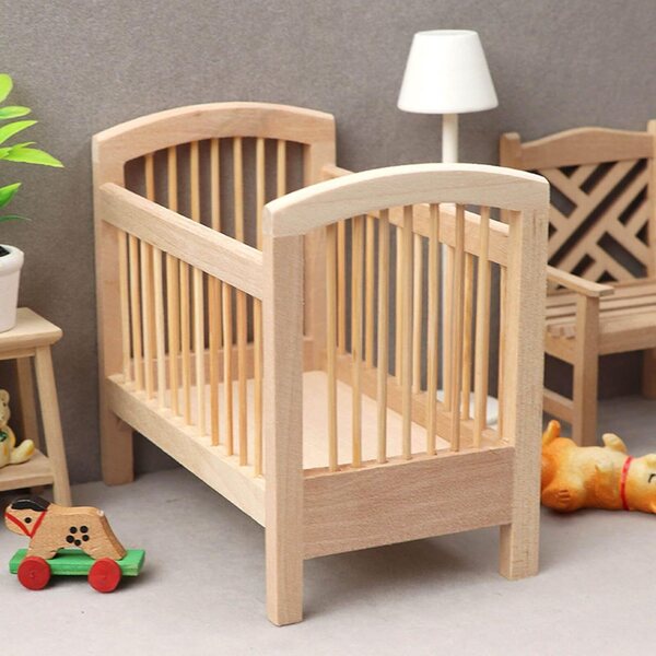 Lettino Miniatura Casa delle Bambole 1:12 Baby Presepe in Legno Vintage Gissroys