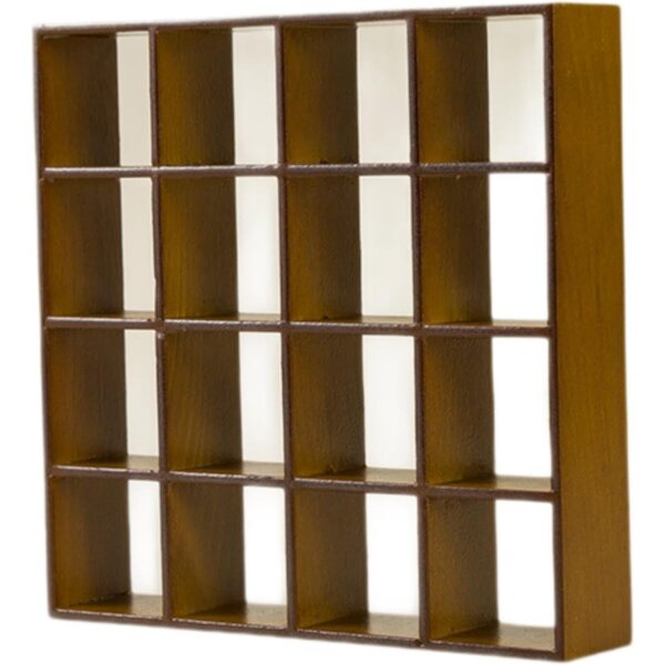 Milageto Mini Libreria in Legno 16 Scomparti per Case delle Bambole 1/12