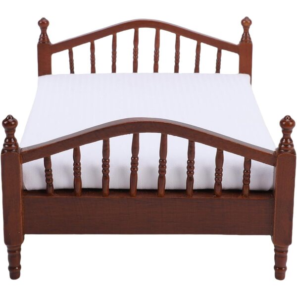 Bewinner Letto Miniatura in Legno per Casa delle Bambole Scala 1:12, Design Vintage
