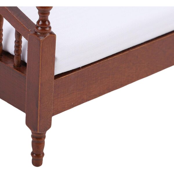 Bewinner Letto Miniatura in Legno per Casa delle Bambole Scala 1:12, Design Vintage