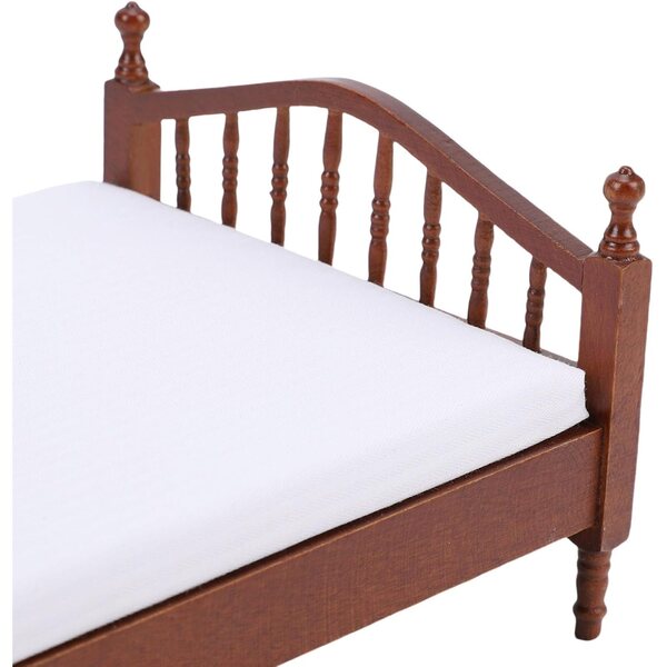 Bewinner Letto Miniatura in Legno per Casa delle Bambole Scala 1:12, Design Vintage