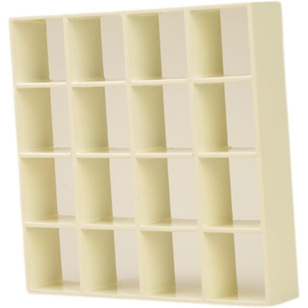 Miniatura Libreria in Legno 16 Scomparti per Case delle Bambole 1:12 Bianco