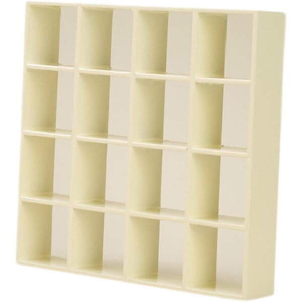 Miniatura Libreria in Legno 16 Scomparti per Case delle Bambole 1:12 Bianco