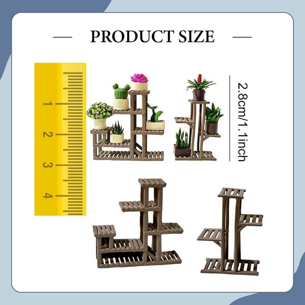 Scaffale Miniatura 1/64 per Piante e Decorazioni Casa delle Bambole SZLIFE