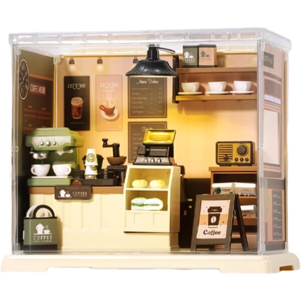 Miniatur-Haus-Set, Kaffeeküche, DIY, präzise Details, Puppenhaus
