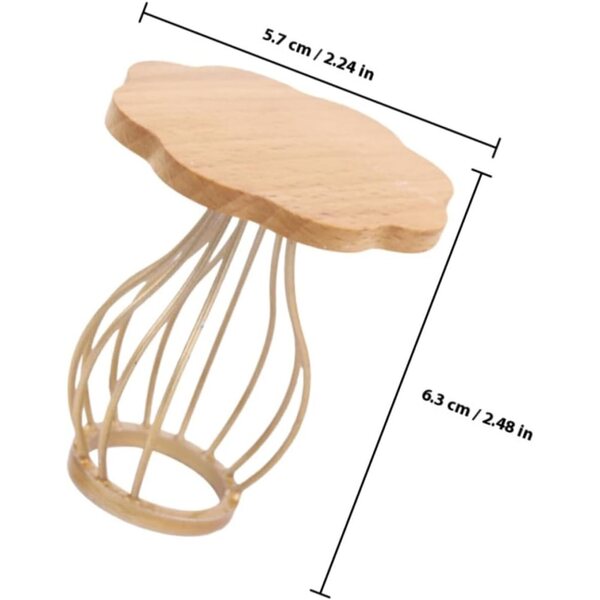 ERINGOGO Mini Tavolino Laterale Legno e Metallo per Case Bambole, Decor Miniatura