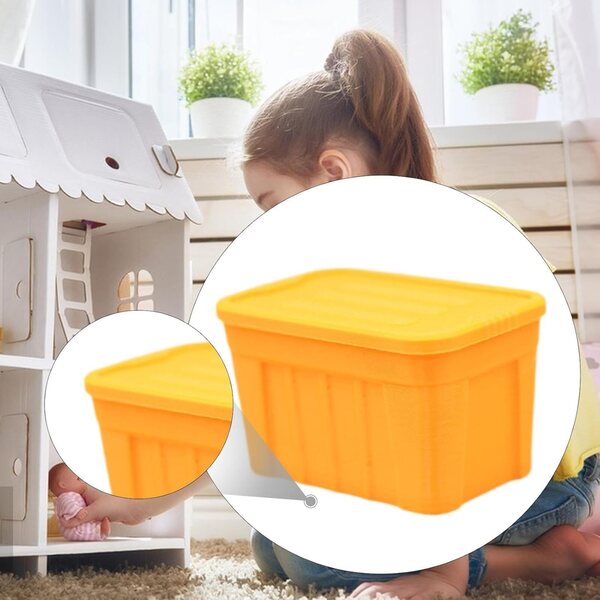 1/12 MotiveTech Miniaturbox für Puppenhausküche, orangegelb
