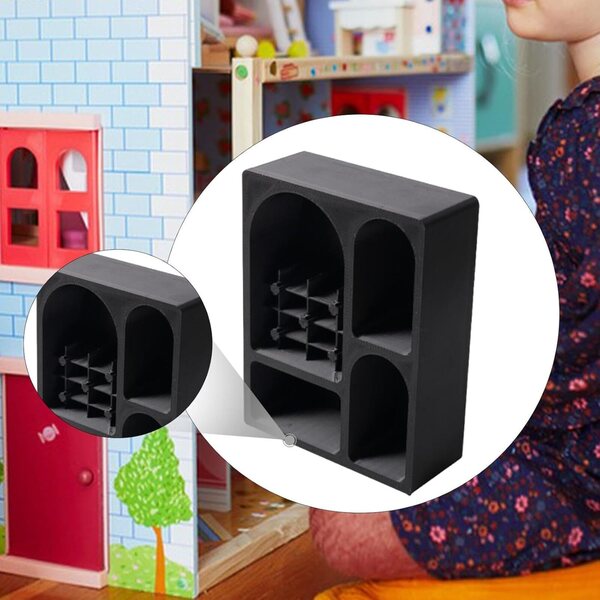 Libreria Miniatura per Case delle Bambole 1/12 in PETG Nero, Senza Piedi, 3,8x2,8x9 cm