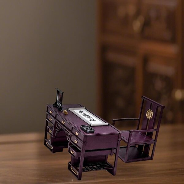 Almencla Sedia Miniatura 1:12 con Cappello Ufficiale Cinese, Modello per Casa delle Bambole