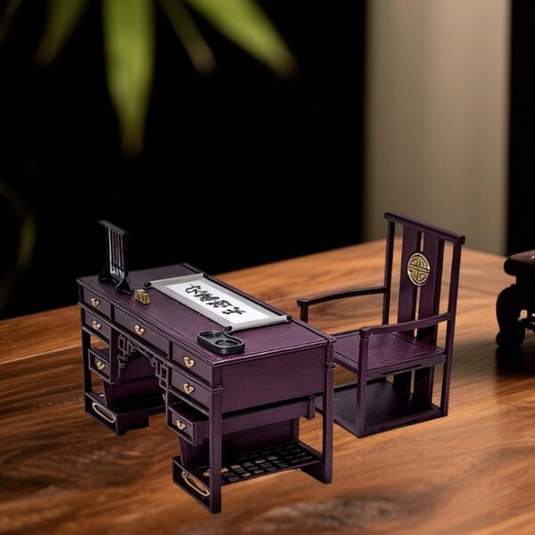 Almencla Sedia Miniatura 1:12 con Cappello Ufficiale Cinese, Modello per Casa delle Bambole