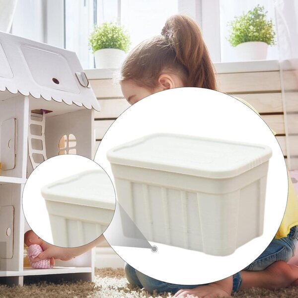Miniatur-Spielzeugkiste für Puppenhaus 1/12 – dekoratives Accessoire, Grau