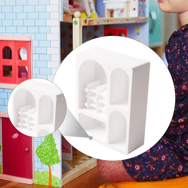 Mini-Puppenhaus-Bücherregal aus PETG für 1/12 Puppenhäuser – weißes, realistisches Design