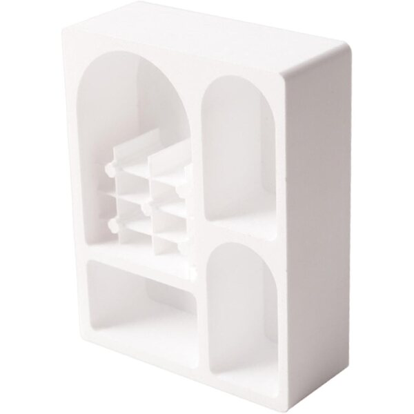 Mini-Puppenhaus-Bücherregal aus PETG für 1/12 Puppenhäuser – weißes, realistisches Design