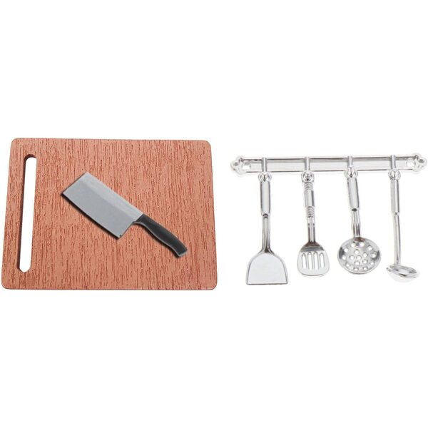 Set mit 7 Miniatur-Metallwerkzeugen im Maßstab 1:12 für Puppenhäuser und Kinderspiele