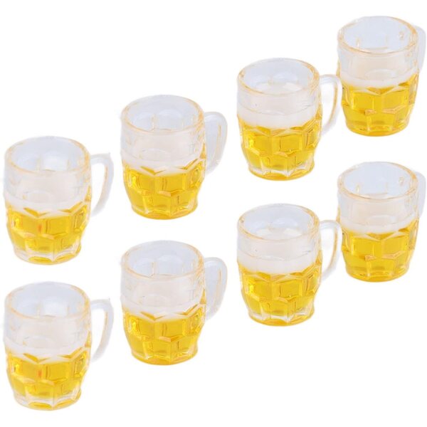 Set 20 Mini Boccali da Birra in Resina, Accessori Realistici per Case delle Bambole e Diorami