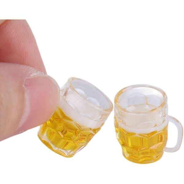 Set 20 Mini Boccali da Birra in Resina, Accessori Realistici per Case delle Bambole e Diorami
