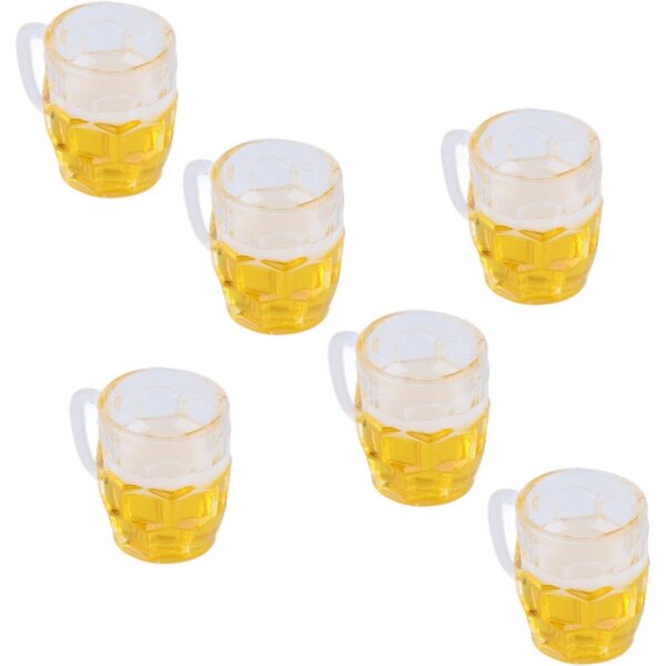 Set 20 Mini Boccali da Birra in Resina, Accessori Realistici per Case delle Bambole e Diorami