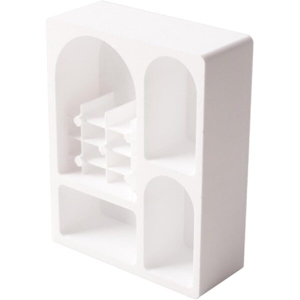 Oshhni 1:12 Miniatur-Bücherregal für Puppenhäuser, weiß ohne Füße, realistisch und kompakt