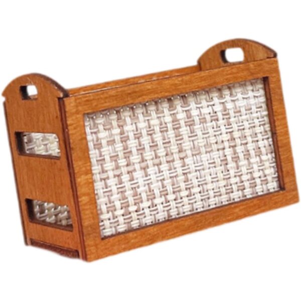 Sharplace Mini Cestino portaoggetti in legno per casa delle bambole 1:12, decorazione classica