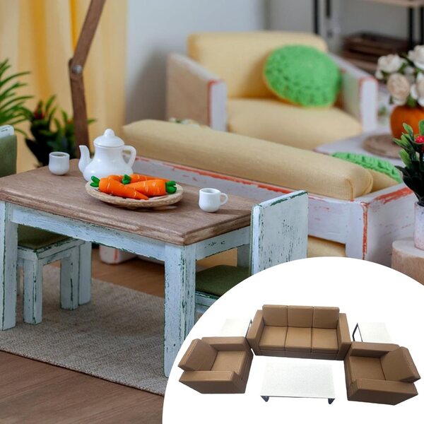 Oshhni Sofa Miniaturgarage 1/18 realistisches Modell für Puppen und Dioramen
