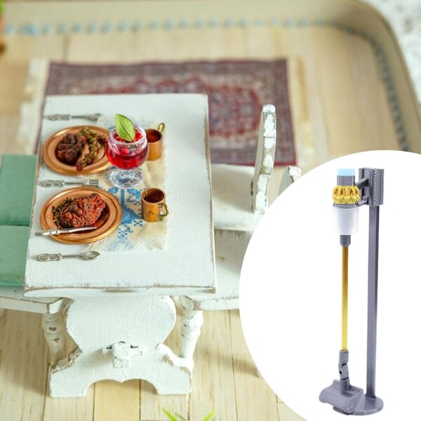 1:12 Miniatur-Mini-Staubsauger für Puppenhaus, goldene realistische Dekoration