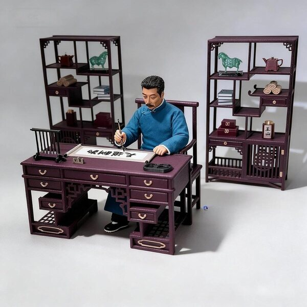 Mini Set sedie e mobili cinesi 1:12 per casa delle bambole, stile tradizionale