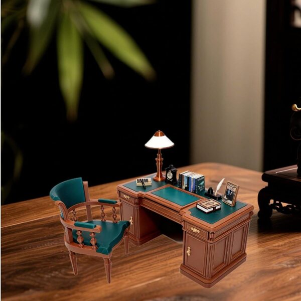 Sharplace Mini Set 1:12 Sedie da Ufficio Vintage per Casa delle Bambole e Decorazioni