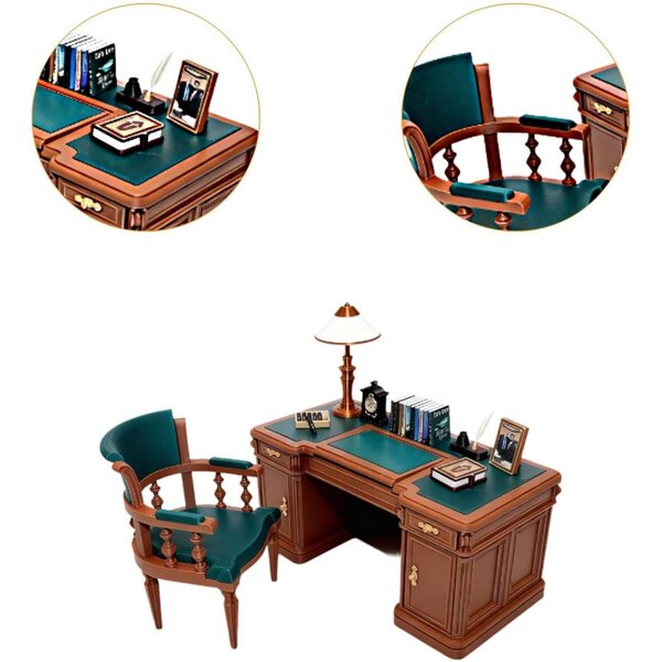 Sharplace Mini Set 1:12 Sedie da Ufficio Vintage per Casa delle Bambole e Decorazioni
