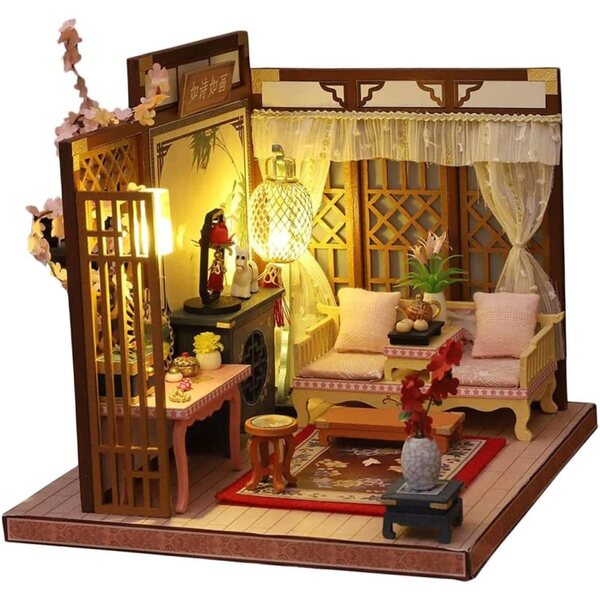 BESPORTBLE Casa Miniatura Fai da Te Kit LED, Decorazione Tavolo Resistente e Creativa