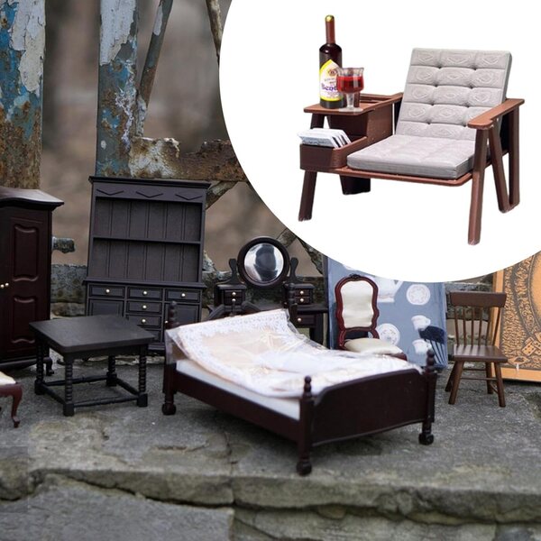 Sharplace Set Miniatura Sedie da Lettura Casa delle Bambole con Libri e Accessori