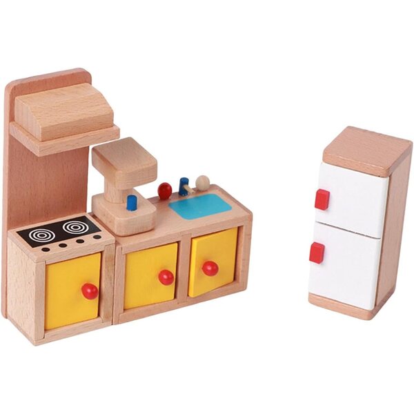Holzmöbel-Set für Puppenhaus – Mini-Einrichtungszubehör für Kinderspielzimmer