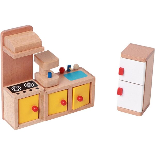 Holzmöbel-Set für Puppenhaus – Mini-Einrichtungszubehör für Kinderspielzimmer