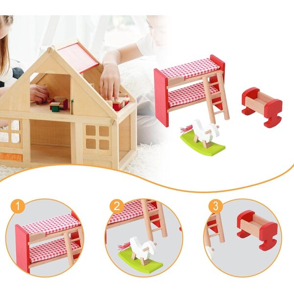 Harilla Mobili in Miniatura in Legno per Casa delle Bambole - Accessori Realistici e Sicuri