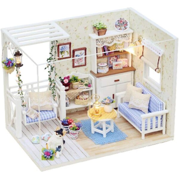 SEAFRONT Kit Casa delle Bambole Fai-da-te in Legno, Gioco Creativo per Bambini 6+