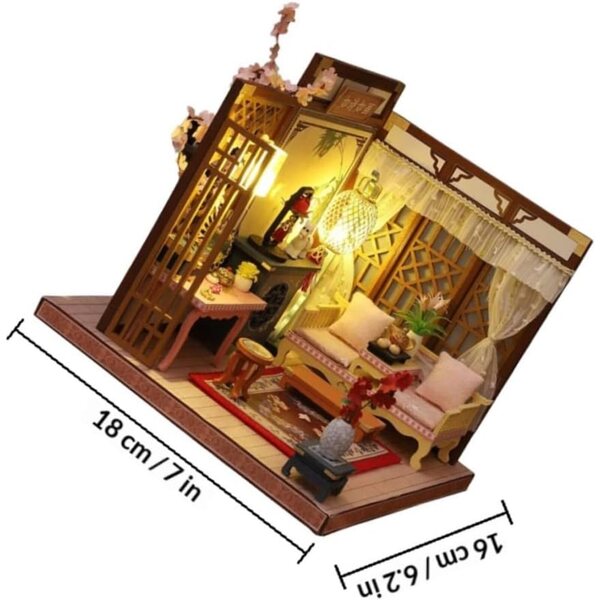 Toyvian Kit Casa Miniatura DIY con Luci LED per Decorazioni e Regalo Creativo