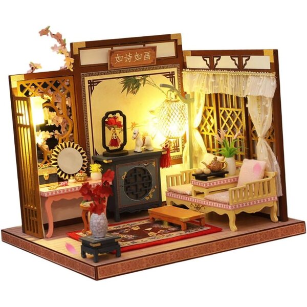 ORFOFE Mini Casa Decorativa Fai da Te Kit per Casa in Miniatura Robusta ed Elegante