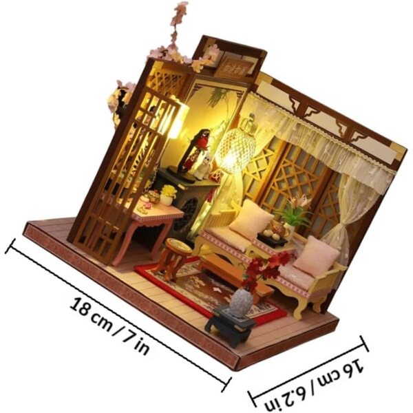 ORFOFE Mini Casa Decorativa Fai da Te Kit per Casa in Miniatura Robusta ed Elegante